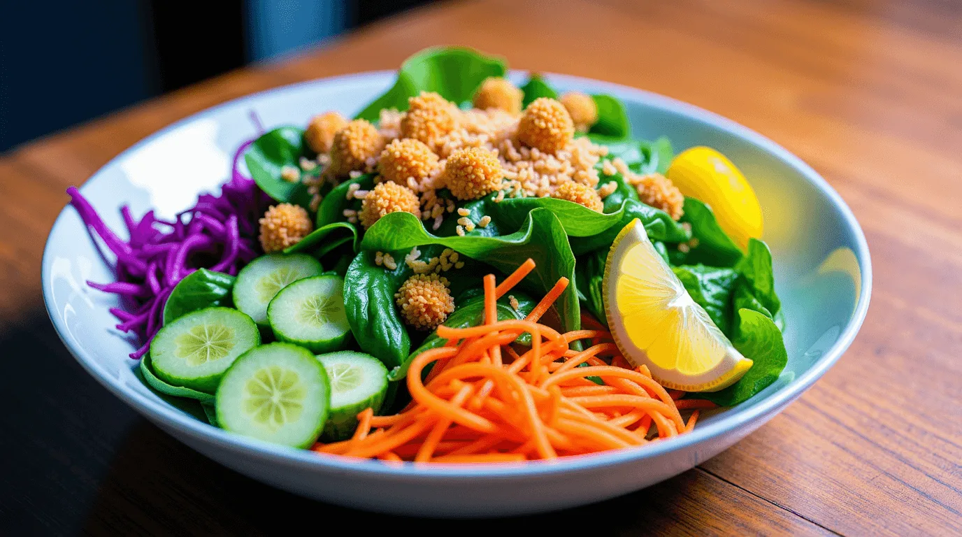 Salad with Crispy Rice & Lemon